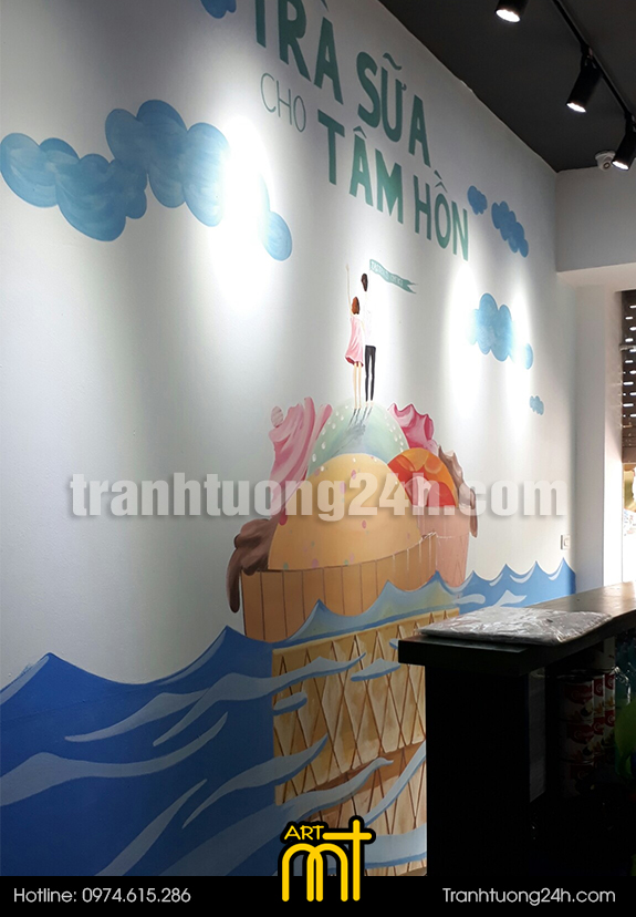 Vẽ tranh tường quán trà sữa Taster|||s Choice